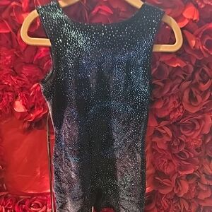 Danskin Sparkling Black and Blue Girls Leotard Size Small - Worn For Two Hours